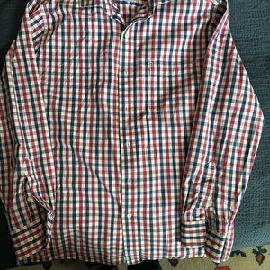 Tommy Hilfiger Plaid Button-Down Shirt in Red, Navy & White